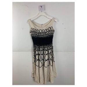 Anthropologie Eva Franco Black and White Sleeveless Printed Mini Dress